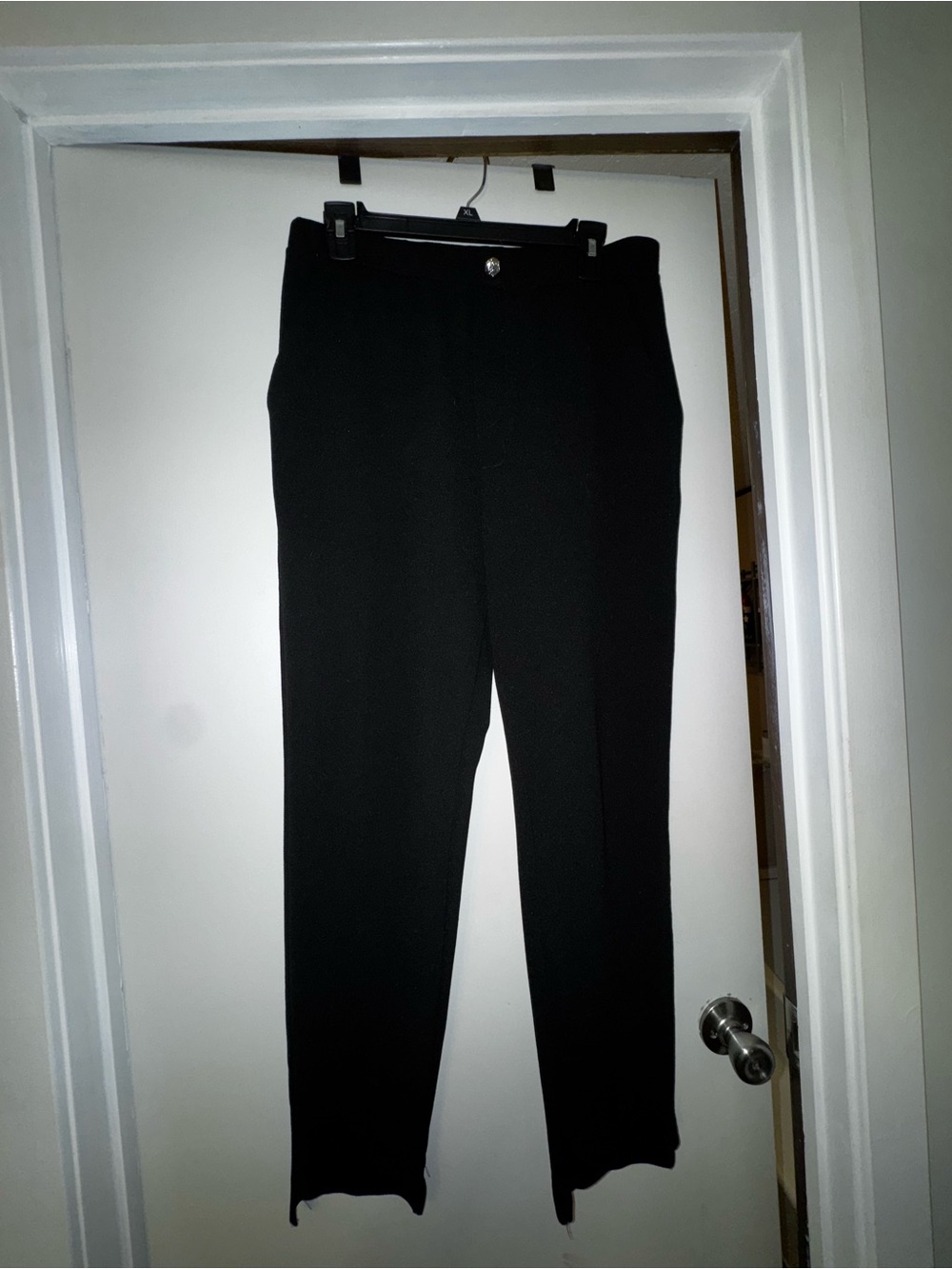 Black Straight-Leg Dress Pants